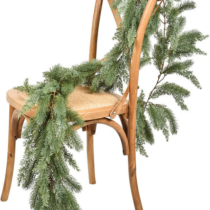 Artiflr Artificial Christmas Pine Garland, 6 Feet Winter Greenery Garland for Holiday Season Mantel Fireplace Table Runner Centerpiece Decoration