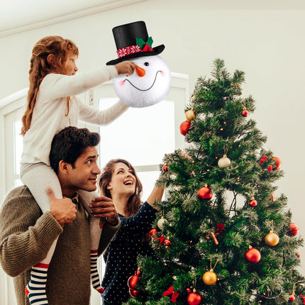 Syhood 2 Pcs Snowman Head Tree Topper Xmas Tree Top Christmas Tree Topper Frosty Hat Tree Topper Snow Man Topper for Christmas Decoration Winter Holiday Ornament