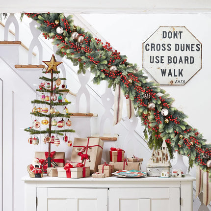 Lvydec Christmas Pine Garland Decoration, 6ft Christmas Greenery Garland Realistic Pine Garland Artificial Cypress Garland for Holiday Mantel Fireplace Decoration