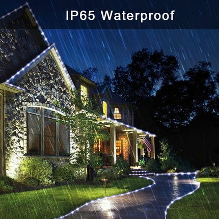 JMEXSUSS 120 LED Solar Powered Rope Lights Outdoor,39.4ft 8 Modes Solar Rope Lights,Waterproof Solar Rope Tube for Fence,Gazebo,Yard,Walkway,Path (White)