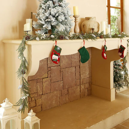 Joyhalo Christmas Garland, Cedar Garland, 6 FT Faux Real Touch Cedar Garland Artificial Realistic Hobby Lobby, Prelit Cedar Garland with Lights Battery Operated for Mantle, Stairs Railing