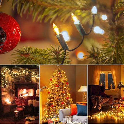KOUQIYA Battery Operated Christmas Lights 2 Pack, 17ft 50 LED Mini String Lights with Auto-Timer 8 Modes Waterproof Tree Lights (Warm White