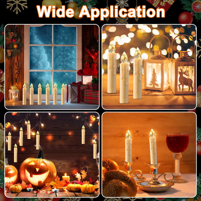 RaceGT 20 Pcs Flameless Candles with Remote, Clip On Candle Lights for Christmas Tree with Timer, Battery Operated LED Window Candles, Taper Floating Candles for Home Indoor Outdoor Christmas Decor