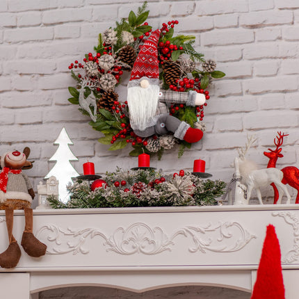 Sggvecsy Christmas Tree Topper Gnome Hand Made Christmas Gnome Decoration Funny Christmas Tree Topper Christmas Plush Gnome Ornaments Also be Used as Curtain Tie for Home Decor (Red)