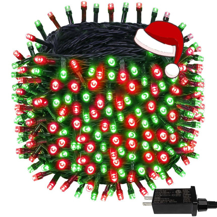 Extra-Long 95FT 240LED Green Wire Christmas String Lights for Outdoor/Indoor, Christmas Lights with 8 Modes, Plug in Outdoor/Indoor String Lights Easter Christmas decorations Party Wedding (Red&Green)