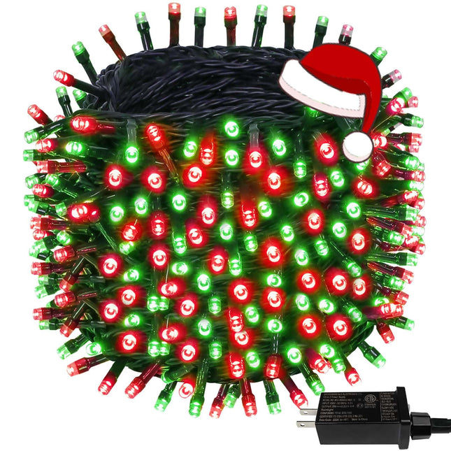 Extra-Long 95FT 240LED Green Wire Christmas String Lights for Outdoor/Indoor, Christmas Lights with 8 Modes, Plug in Outdoor/Indoor String Lights Easter Christmas decorations Party Wedding (Red&Green)