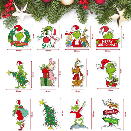 RINOLY 12 Pcs Christmas Magnets for Fridge,Christmas Magnet for Door Refrigerator Mailbox Garage Metal Door Decor