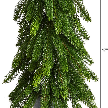 Nearly Natural 17in. Christmas Pine Artificial Tree in Decorative Planter