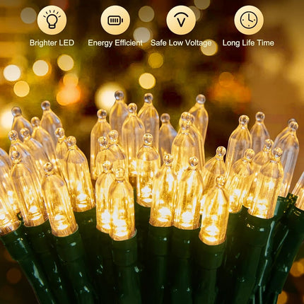 Battery Operated Christmas String Lights, 8ft 20 LED Mini Lights with Timer, Christmas Tree Lights for Indoor Outdoor Bedroom Wedding Party Holiday Xmas Decoration，Warm White