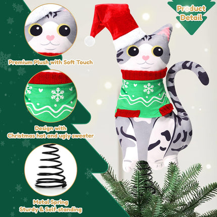 Cat Christmas Tree Topper American Shorthair mas Tree Ornament Christmas Party Holiday Home Decorations Supplies Cat Lovers