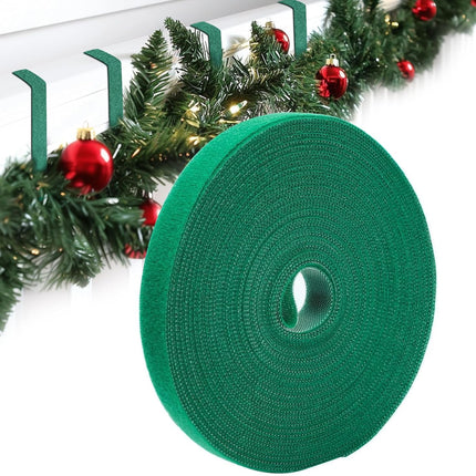 50ft Christmas Garland Ties,Christmas Decorative Reusable Green Holiday Garland Ties Cuttable Cable Straps for Christmas Party Yard Wall Doorway Outdoors Decoration (Green)