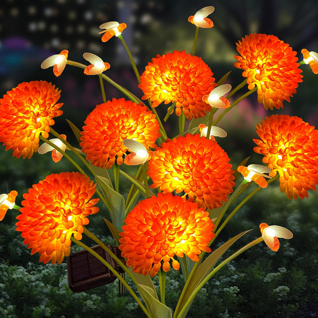 Solar Garden Lights, est 4 Pack Solar Swaying Bee Lights with Flowers, Waterproof Solar Firefly Lights Outdoor for Garden Patio Yard Pathway Fall Decoration, s for Women Mother's Day