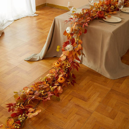 Thanksgiving Decorations - Clycaloor 13FT Fall Garland Maple Leaf, Artificial Autumn Hanging Vine Garland Thanksgiving Decor for Home Wedding Fireplace Party Christmas Halloween