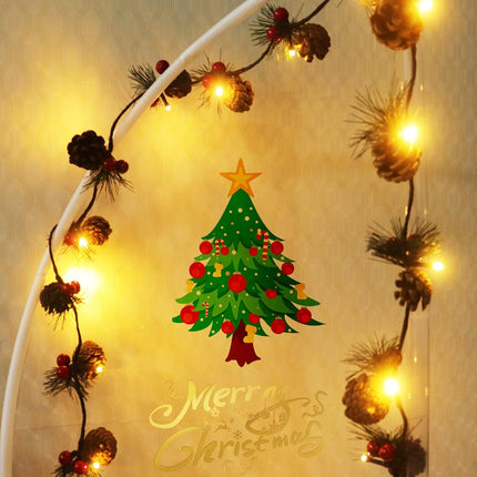 2 PCS Christmas Garland with Lights and Bigger Pine Cones, Led String Lights, Red Berries, Needle, Pine Cone, Xmas Wreath, Christmas Lights for Indoor Decorations, Fireplace, 6.6 FT, 20 Led
