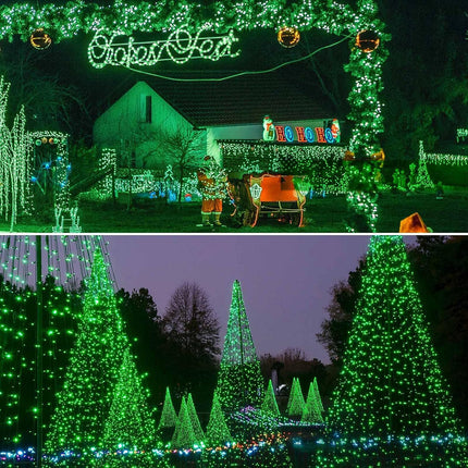 Extra-Long 95FT 240LED Green Wire Christmas String Lights for Outdoor/Indoor, Christmas Lights with 8 Modes, Plug in Outdoor/Indoor String Lights Easter Christmas decorations Party Wedding (Red&Green)