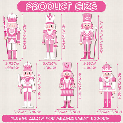 Spiareal 36 Pieces Christmas Nutcrackers Decorations Nutcracker Ornaments Wooden Hanging Christmas Decorations Nutcracker Figures (Elegant Style)