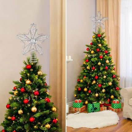 Verdenu Christmas Tree Topper with Diamond, 40 LED Star Tree Topper, Glitter Metal Christmas Tree Topper Lighted, LED Ornament Tree Topper for Christmas Decorations, Home or Holiday Decor