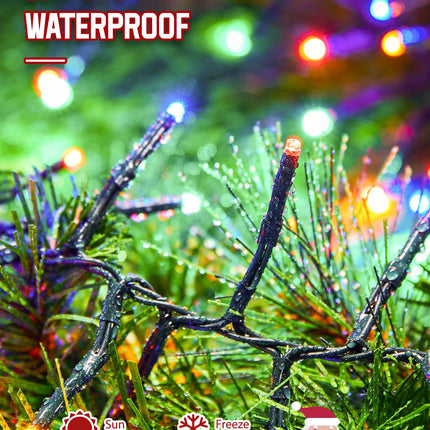 Christmas Tree Lights Outdoor Cluster Lights - 1000 LED 50 Ft Christmas Firecrackers String Lights, 8 Modes Timer Remote Waterproof Plug in Twinkle Fairy Lights for Xmas Tree Garland Window Party