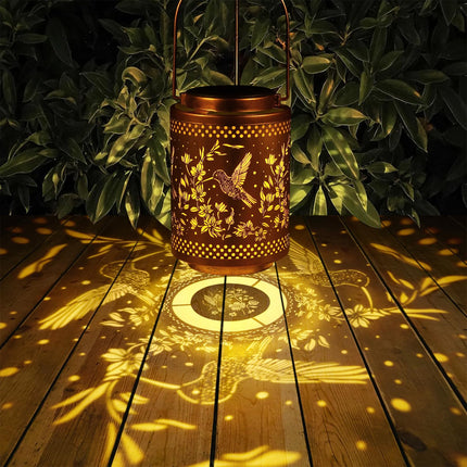Hummingbird Solar Lanterns Garden Decor Birthday s for Women Mon Grandma Metal Hanging Solar Lights Waterproof Outdoor Decoration for Outside LED Lanterns for Yard Patio Lawn Pathway Landscape