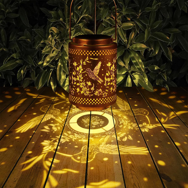 Hummingbird Solar Lanterns Garden Decor Birthday s for Women Mon Grandma Metal Hanging Solar Lights Waterproof Outdoor Decoration for Outside LED Lanterns for Yard Patio Lawn Pathway Landscape