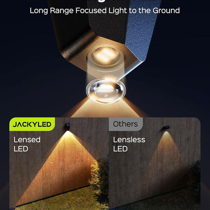 Jackyled 2024 Solar Fence Lights, 50 Lumens Bright Fence Lights Solar Powered, Outdoor Deck Lights 12 Pack, Waterproof Led Step