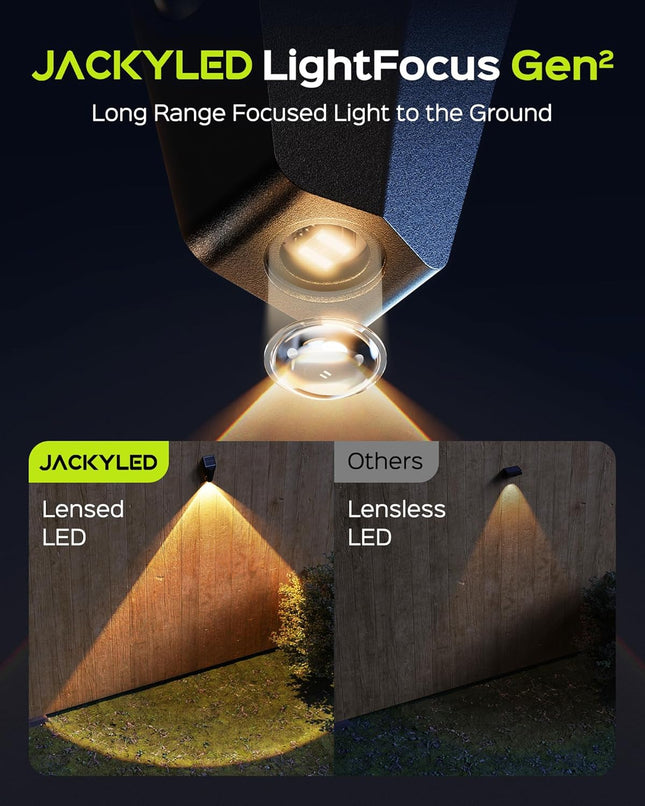 Jackyled 2024 Solar Fence Lights, 50 Lumens Bright Fence Lights Solar Powered, Outdoor Deck Lights 12 Pack, Waterproof Led Step