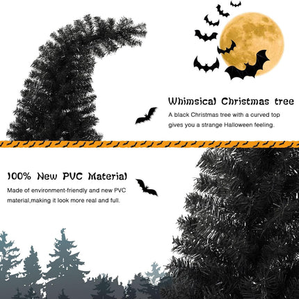 BDL 6.5ft Artificial Black Christmas Tree Outdoor Bendable Black Christmas Tree Halloween Tree for Home, Office, Outdoor, Indoor Decor