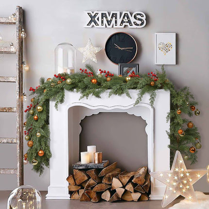 Pine Christmas Garland, Artificail Garland Indoor Outdoor Garden Gate Home Decoration for Winter Holiday Year Decor (Green)