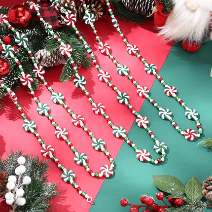 16 feet Christmas Candy Garland Acrylic Peppermint Candy Christmas Tree Garland for Christmas Party Decorations