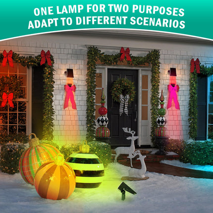 Solar Spot Lights Outdoor Color Changing, 8Pack/69LEDs/9 Modes/IP65 Waterproof Christmas Solar Landscape Spotlights for Yard Garden House Garage Pathway