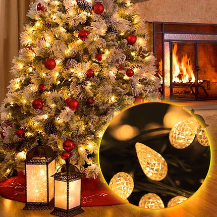 FUNPENY C6 Battery Operated Christmas Lights, 50 LED 17ft Christmas String Lights with 8 Modes, Christmas Decorations for Indoor Outdoor Xmas Tree Wedding Holiday, Warm White