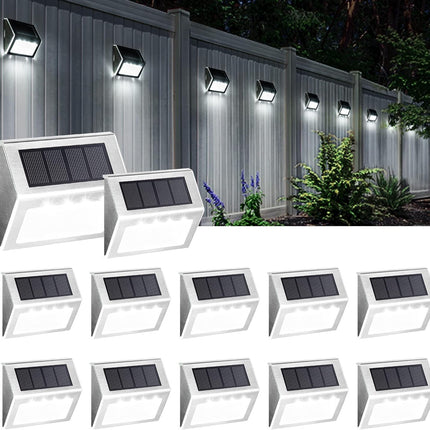 Solpex Solar Step Lights, 12 Pack Stair Lights, Outdoor Fence Lighting, Solar Powered Deck Lights Waterproof 4 Leds For Stairway