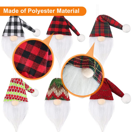6 Pieces Christmas Wine Bottle Cover Gnome Faceless Doll Wine Bottle Cover Cute Xmas Champagne Bottle Cover Christmas Tree Hanging Ornaments with Xmas Stickers for Home Christmas Party Decoration