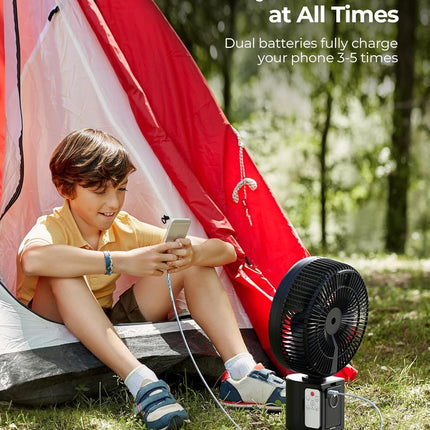 10 Portable Pedestal Fan, 10000Mah Rechargeable Table Fan With 7 Speeds, Oscillating Standing Fan With Timer For Bedroom, Office