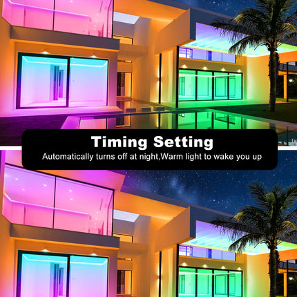 Outdoor Led Strip Lights Waterproof 32.8ft, Color Changing Led Light Strips with Remote, App Control, Music Sync RGB Led Strip Lights Outside IP68 Led Rope Lights for Roof Party Accessories
