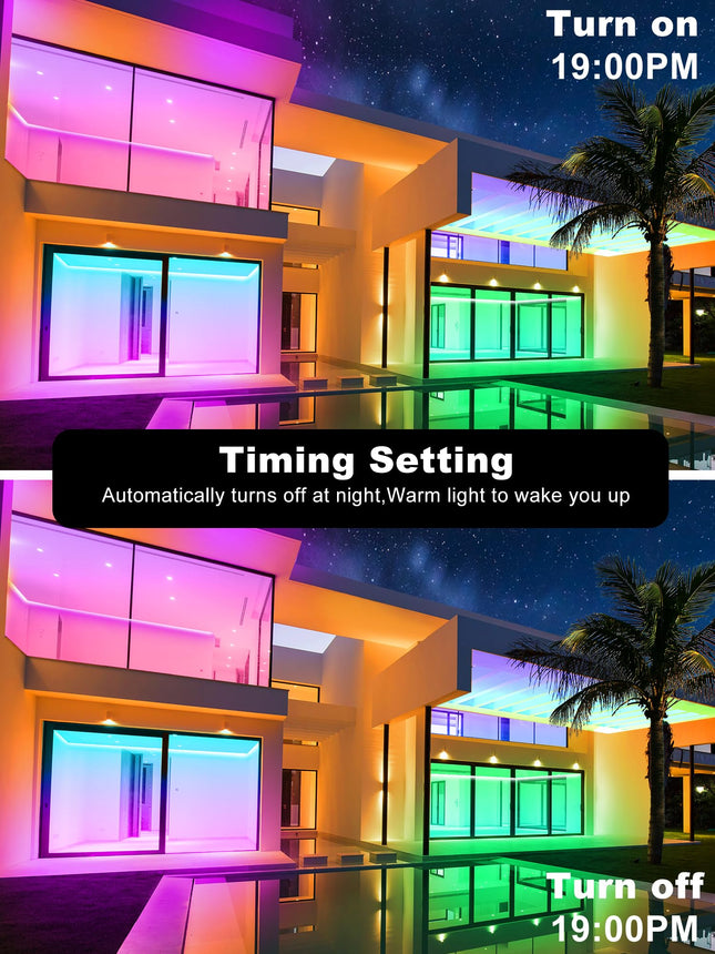 Outdoor Led Strip Lights Waterproof 32.8ft, Color Changing Led Light Strips with Remote, App Control, Music Sync RGB Led Strip Lights Outside IP68 Led Rope Lights for Roof Party Accessories