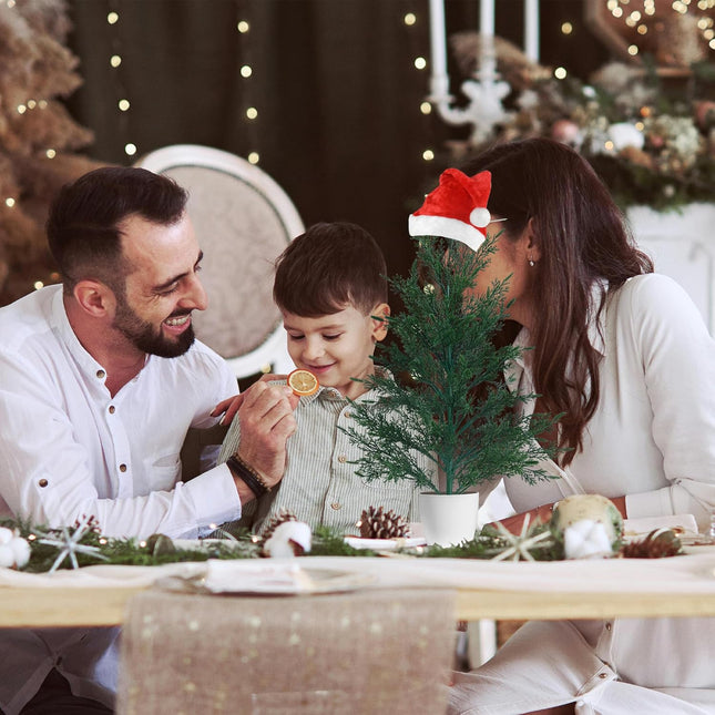 GREENTIME 2 Pcs Fake 18" Small Christmas Tree Artificial Tabletop Xmas Tree for Home Decor 1.5ft Faux Green Mini Tree Easy Assembled in Living Room Kitchen Indoor Christmas Outdoor Decorations