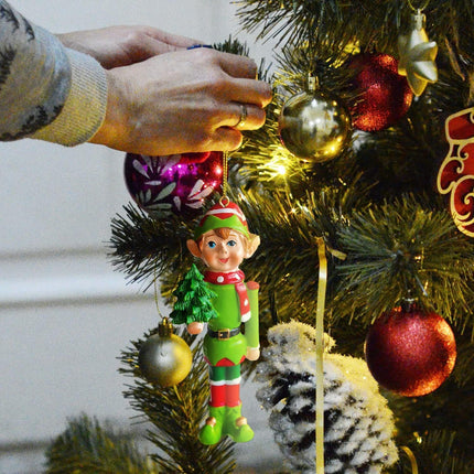 3Pcs Christmas Elf Hanging Ornament for Christmas Tree，5.5Inch Resin Elves Party Pendants for Christmas Decoration