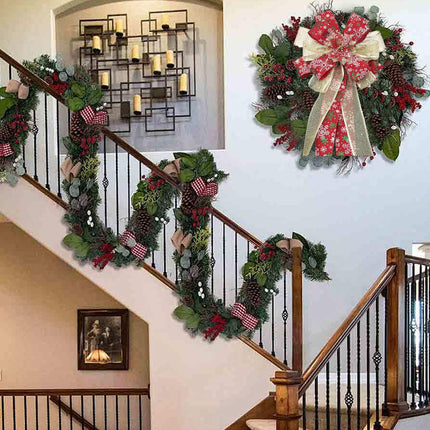Christmas Tree Topper Bow, 55 "13" Large Glitter Artificial Flower Wreath Bow, with Long Streamer Mesh Wired Edge Ribbon Home/Restaurant Christmas Decoration
