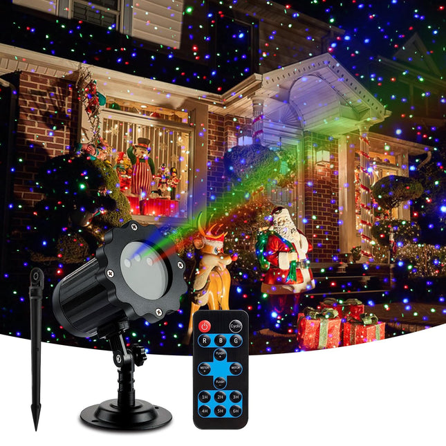 Brighter Laser Christmas Lights Projector Outdoor, RGB 3 Colors Gypsophila Moving Twinkles Stars Light Show, Holiday Projector Decorations for Yard/House/Garden/Party