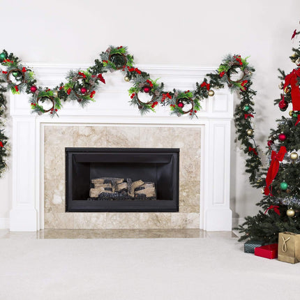 6 Pieces Christmas Candle Ring Artificial Berry Candle Rings with Pine Cones Small Wreaths for Home, Wedding, Living Room and Christmas Holiday Table Decoration (Red, 4.7 Inch)