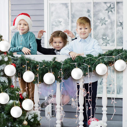 Zubebe 12 Pcs Large Christmas Ball Ornaments 6" Giant Plastic Christmas Ball Outdoor Hanging Decorations UV and Water Resistant Ball for Holiday Party Decorations Christmas Tree (White)