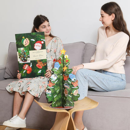 Pop Up DIY Folding Christmas Tree 19.7 Inch Fall Holiday Tree Home Decorations，with Butterfly，Christmas Decoration, Cards,Envelopes，for Christmas Indoor Outdoor Decoration (Butterfly)