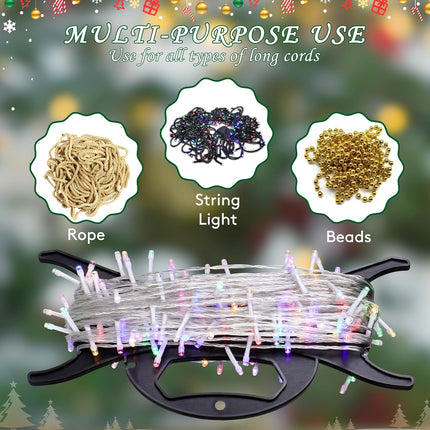 8PCS Christmas Light Storage Holder, Holiday Light Organizer Reels Plastic Rope Winder String Light Storage for Tree Lights Extension Cord Beads Garland(Black)