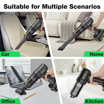 Helloleiboo Handheld Vacuum Cordless 16000Pa Car Vacuum Cleaner High Power 4 In 1 Portable Car Vacuum Cordless With Removable21V Rechargeable Battery For Car Home Office Pet