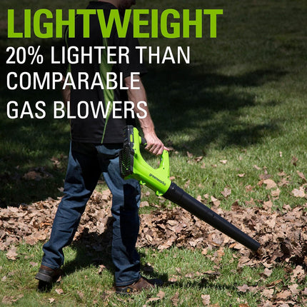 Greenworks 24V Axial Leaf Blower (100 MPH / 330 CFM), 2Ah Battery and Charger Included