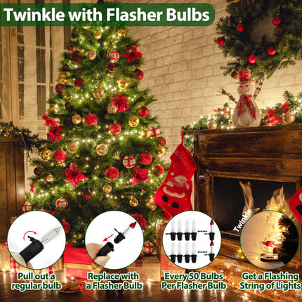 Clear Christmas Lights 66FT 200 Incandescent Bulbs Warm White Mini Lights with Black Wire for Christmas Tree, Garland, Thanksgiving, Wedding, Party, Home, Indoor & Outdoor Festival Decoration