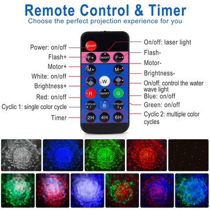 Laser Christmas Projector Lights Outdoor, Green Laser Starry Lights Show & RGBW Ocean Wave Projection Light with RF Control, Outdoor Waterproof Holiday Decor for Party Garden Halloween Year