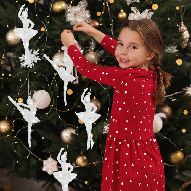 12 Pieces Ballerina Dancer Hanging Christmas Ornaments Ballet Ornaments Dance Ornament Set Dancing Ballerinas Decorative Hanging Ornaments for Christmas Tree Decoration (Ballerina Dancer)