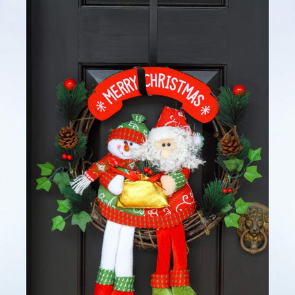 Zhehao 3 Pieces Christmas Decor Metal Wreath Hangers Over The Door Light Handy Wreath Hanger Hanging Hook (14 Inch, Black)